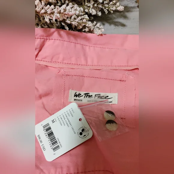 NWT - Free People - We The Free Happy Hour Poplin Top - Size M Oversize - Picture 5 of 5